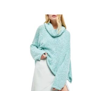 FREE PEOPLE BFF Sweater NWT Size XS Aqua Star NWT E3
